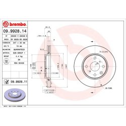 Brake Disc BREMBO 09.9928.11 OE Ref 1618862380