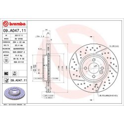 Brake Disc BREMBO 09.A047.11 OE Ref 34116777825