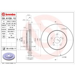 Brake Disc BREMBO 09.A109.11 OE Ref 4351248090