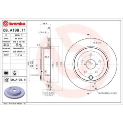 Brake Disc BREMBO 09.A198.11 OE Ref 26700FG010