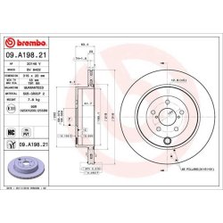 Brake Disc BREMBO 09.A198.21 OE Ref ST26700YS001