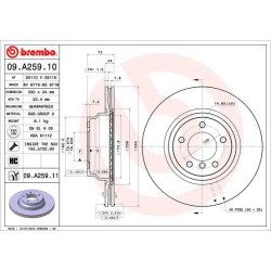 Brake Disc BREMBO 09.A259.11 OE Ref 34116854999