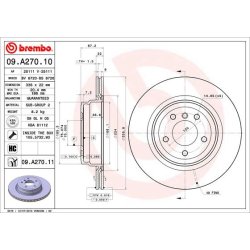 Brake Disc BREMBO 09.A270.11 OE Ref 34216855004