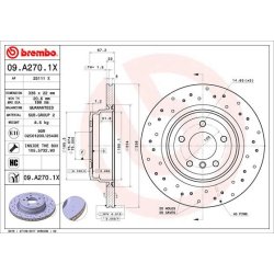Brake Disc BREMBO 09.A270.1X OE Ref 34216855004