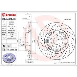 Brake Disc BREMBO 09.A299.33 OE Ref 235318