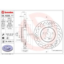 Brake Disc BREMBO 09.A326.11 OE Ref A2044230412