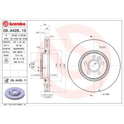 Brake Disc BREMBO 09.A426.11 OE Ref 1404955