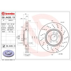 Brake Disc BREMBO 09.A426.1X OE Ref 1404955