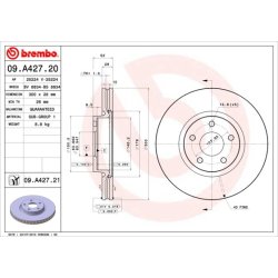 Brake Disc BREMBO 09.A427.21 OE Ref 1514427