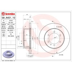 Brake Disc BREMBO 09.A451.10 OE Ref 4320605J04
