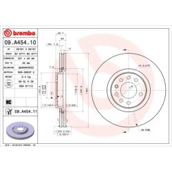Brake Disc BREMBO 09.A454.11 OE Ref 93185817
