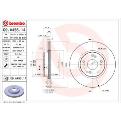 Brake Disc BREMBO 09.A455.11 OE Ref 45251S7AE11