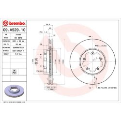 Brake Disc BREMBO 09.A529.10 OE Ref 1503290