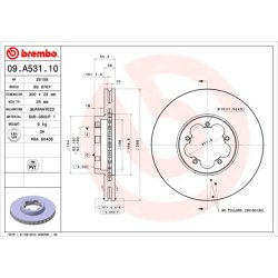 Brake Disc BREMBO 09.A531.10 OE Ref 1385387