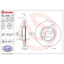 Brake Disc BREMBO 09.A532.11 OE Ref 517123K100