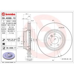 Brake Disc BREMBO 09.A599.11 OE Ref 34116855000