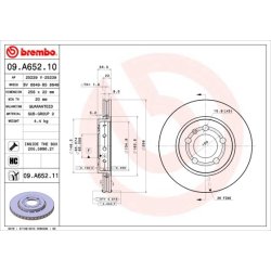 Brake Disc BREMBO 09.A652.11 OE Ref 8N0615601B