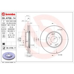 Brake Disc BREMBO 09.A706.11 OE Ref 517121D100