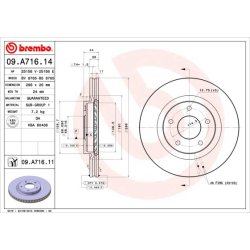 Brake Disc BREMBO 09.A716.11 OE Ref 40206JD00B