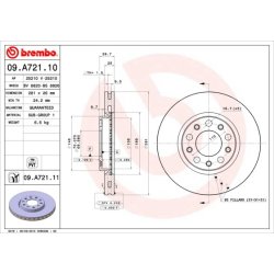 Brake Disc BREMBO 09.A721.11 OE Ref 51815312