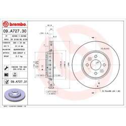Brake Disc BREMBO 09.A727.31 OE Ref 402065719R