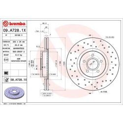Brake Disc BREMBO 09.A728.1X OE Ref 1384290