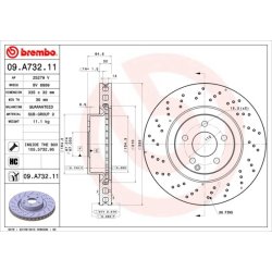 Brake Disc BREMBO 09.A732.11 OE Ref 2214211012
