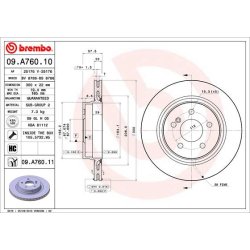 Brake Disc BREMBO 09.A760.11 OE Ref 2044230712