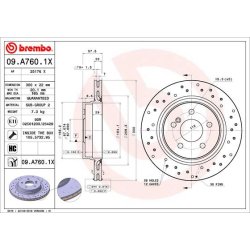 Disque de frein BREMBO 09.A760.1X pour MERCEDES CLASSE C, CLASSE E
