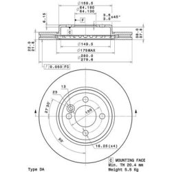 Brake Disc BREMBO 09.A761.11 OE Ref 34116858651