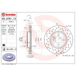Brake Disc BREMBO 09.A761.1X OE Ref 34116858651