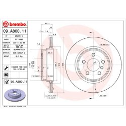 Brake Disc BREMBO 09.A800.11 OE Ref 34216793127