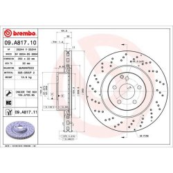Brake Disc BREMBO 09.A817.11 OE Ref 2214211112