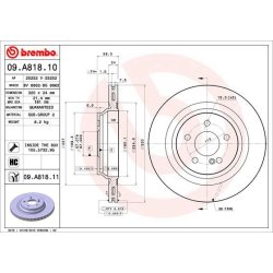 Brake Disc BREMBO 09.A818.11 OE Ref 2214231012