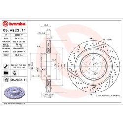 Brake Disc BREMBO 09.A822.11 OE Ref A2124230412