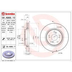 Brake Disc BREMBO 09.A866.11 OE Ref 45251SWAA20
