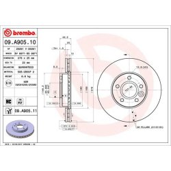 Brake Disc BREMBO 09.A905.11 OE Ref 1686723