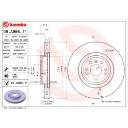 Brake Disc BREMBO 09.A956.11 OE Ref 1664210612
