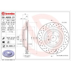 Brake Disc BREMBO 09.A959.21 OE Ref A1664230412