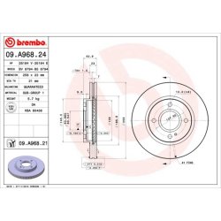 Brake Disc BREMBO 09.A968.21 OE Ref 1535924