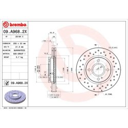 Brake Disc BREMBO 09.A968.2X OE Ref 1535924