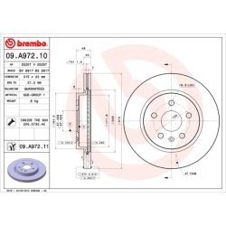 Brake Disc BREMBO 09.A972.11 OE Ref 13502199