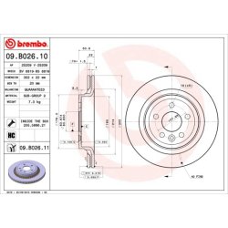 Brake Disc BREMBO 09.B026.11 OE Ref 312773570
