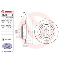 Brake Disc BREMBO 09.B041.11 OE Ref 26700AE070