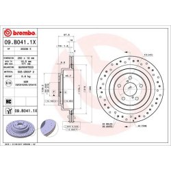 Brake Disc BREMBO 09.B041.1X OE Ref 26700AE070