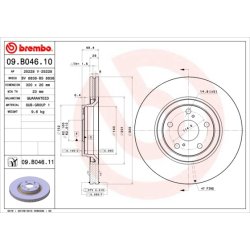 Brake Disc BREMBO 09.B046.11 OE Ref 4351205090