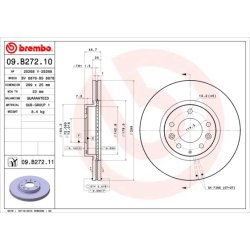 Brake Disc BREMBO 09.B272.10 OE Ref G33Y3325XA