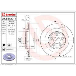 Brake Disc BREMBO 09.B312.11 OE Ref C2C25339