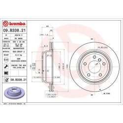 Brake Disc BREMBO 09.B338.21 OE Ref 34216855008