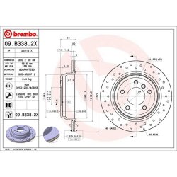 Brake Disc BREMBO 09.B338.2X OE Ref 34216855008